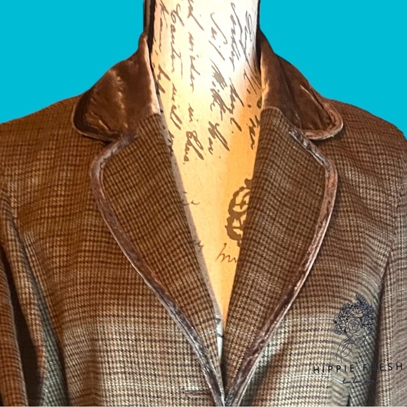 J. Jill Tweed Wool Velvet Trim Blazer Stretch Womens Size 6 - Picture 4 of 8